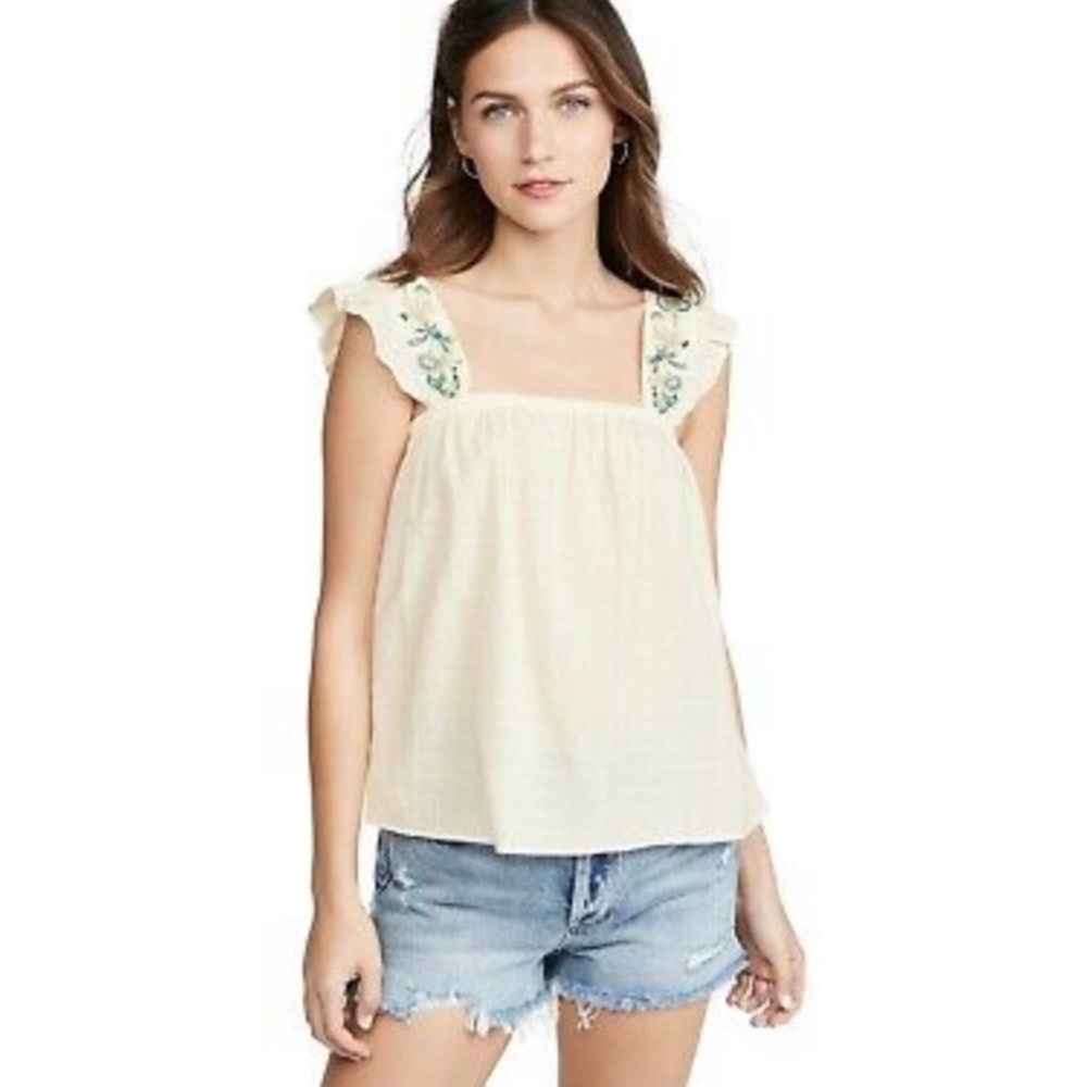 Madewell Embroidered-Strap Swing Top